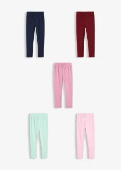 Lot de 5 leggings en coton extensible