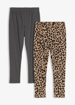 Lot de 2 leggings en coton extensible