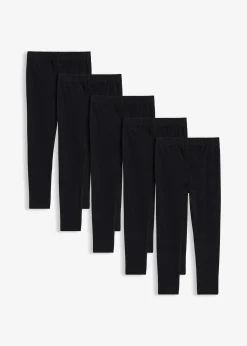 Lot de 5 leggings en coton extensible