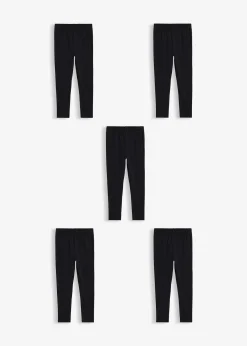 Lot de 5 leggings en coton extensible