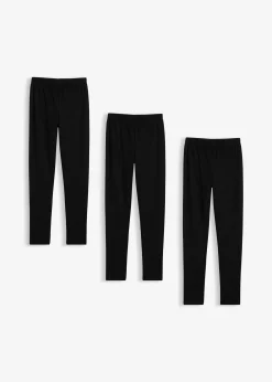 Lot de 3 leggings thermiques en coton extensible