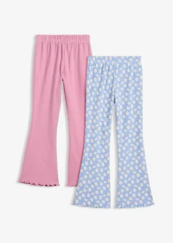 Lot de 2 leggings évasés et côtelés