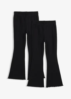 Lot de 2 leggings évasés et côtelés