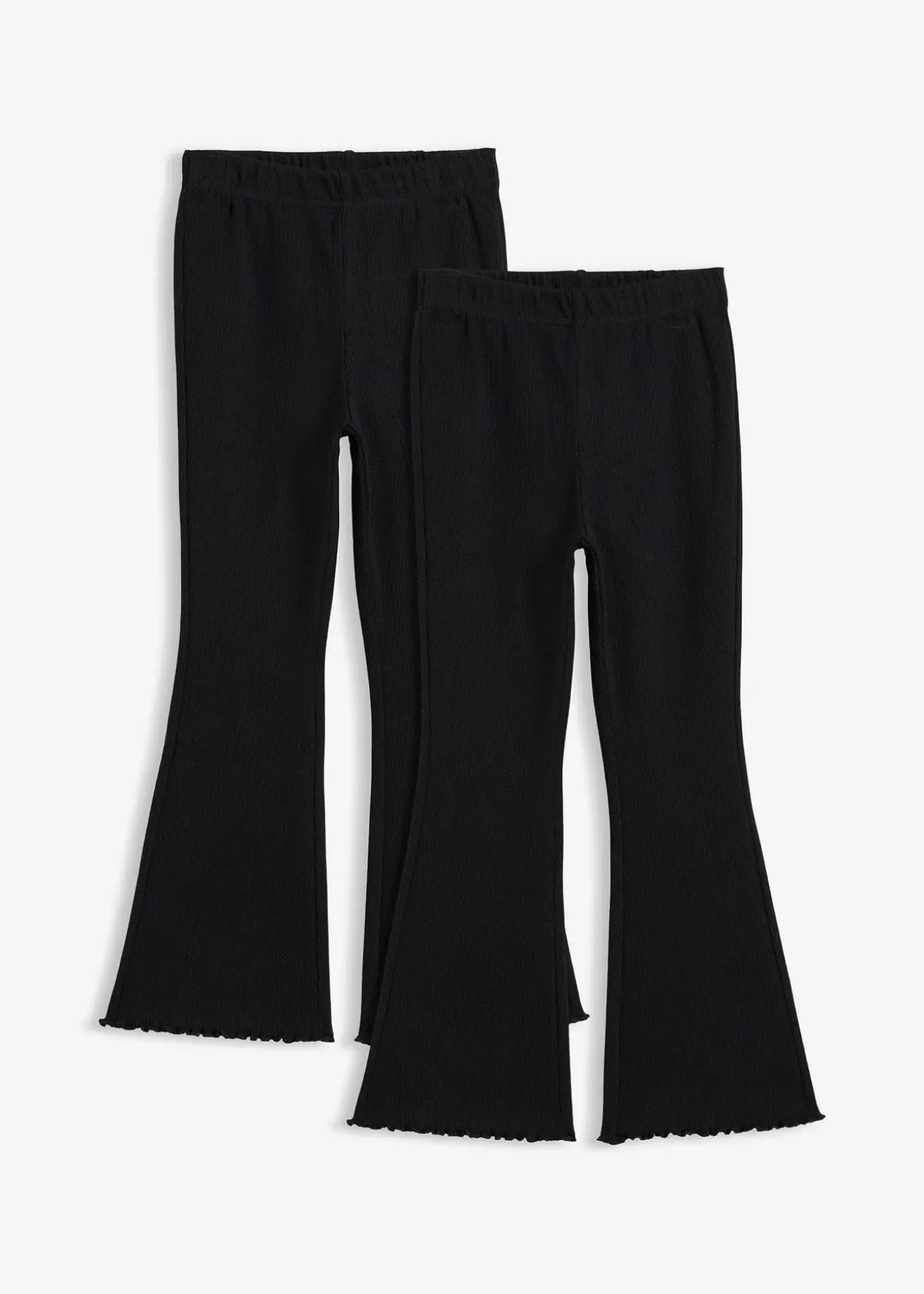 Lot de 2 leggings évasés et côtelés