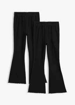 Lot de 2 leggings évasés et côtelés