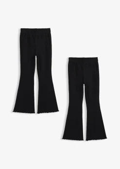 Lot de 2 leggings évasés et côtelés