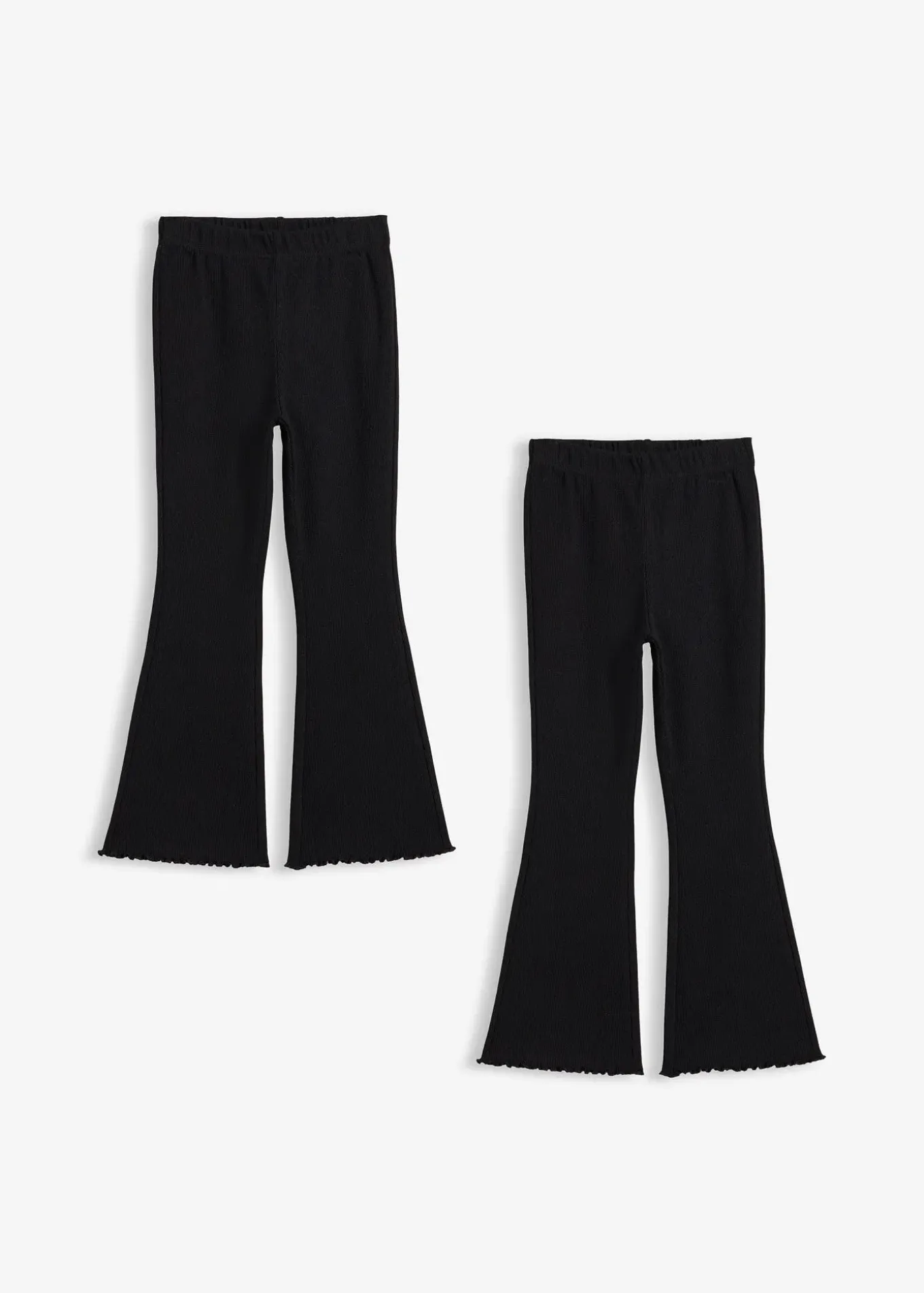 Lot de 2 leggings évasés et côtelés