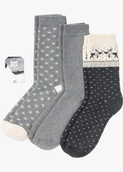 Lot de 3 paires de chaussettes thermiques en coton majoritaire