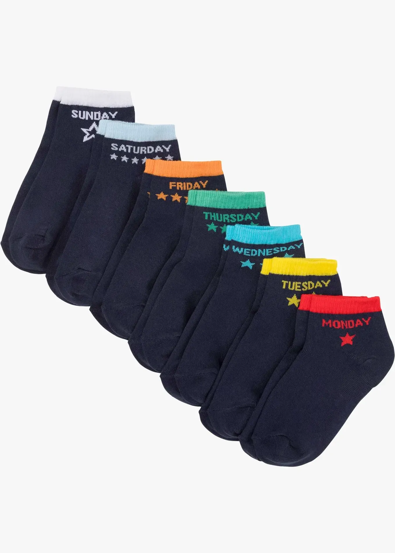 Lot de 7 paires de chaussettes courtes enfant
