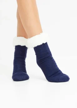 Lot de 2 paires de chaussettes d'intérieur avec polaire peluche
