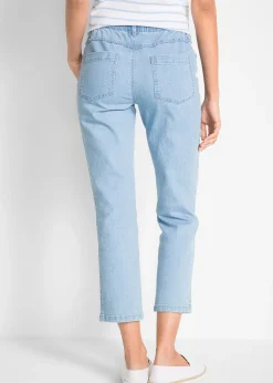 Lot de 2 pantalons 7/8 droits, taille mi-haute élastiquée