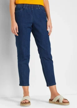 Lot de 2 pantalons 7/8 droits, taille mi-haute élastiquée