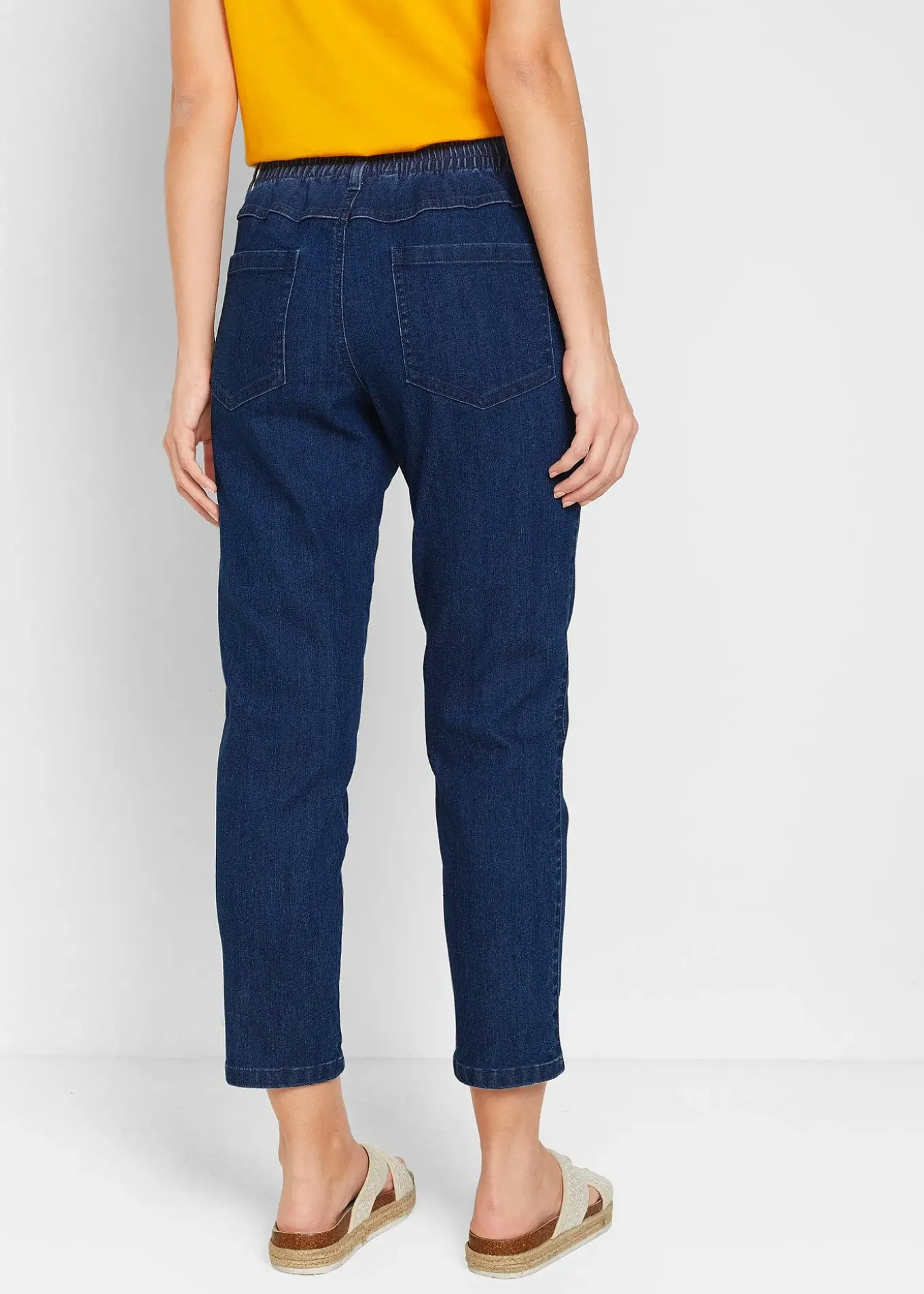 Lot de 2 pantalons 7/8 droits, taille mi-haute élastiquée