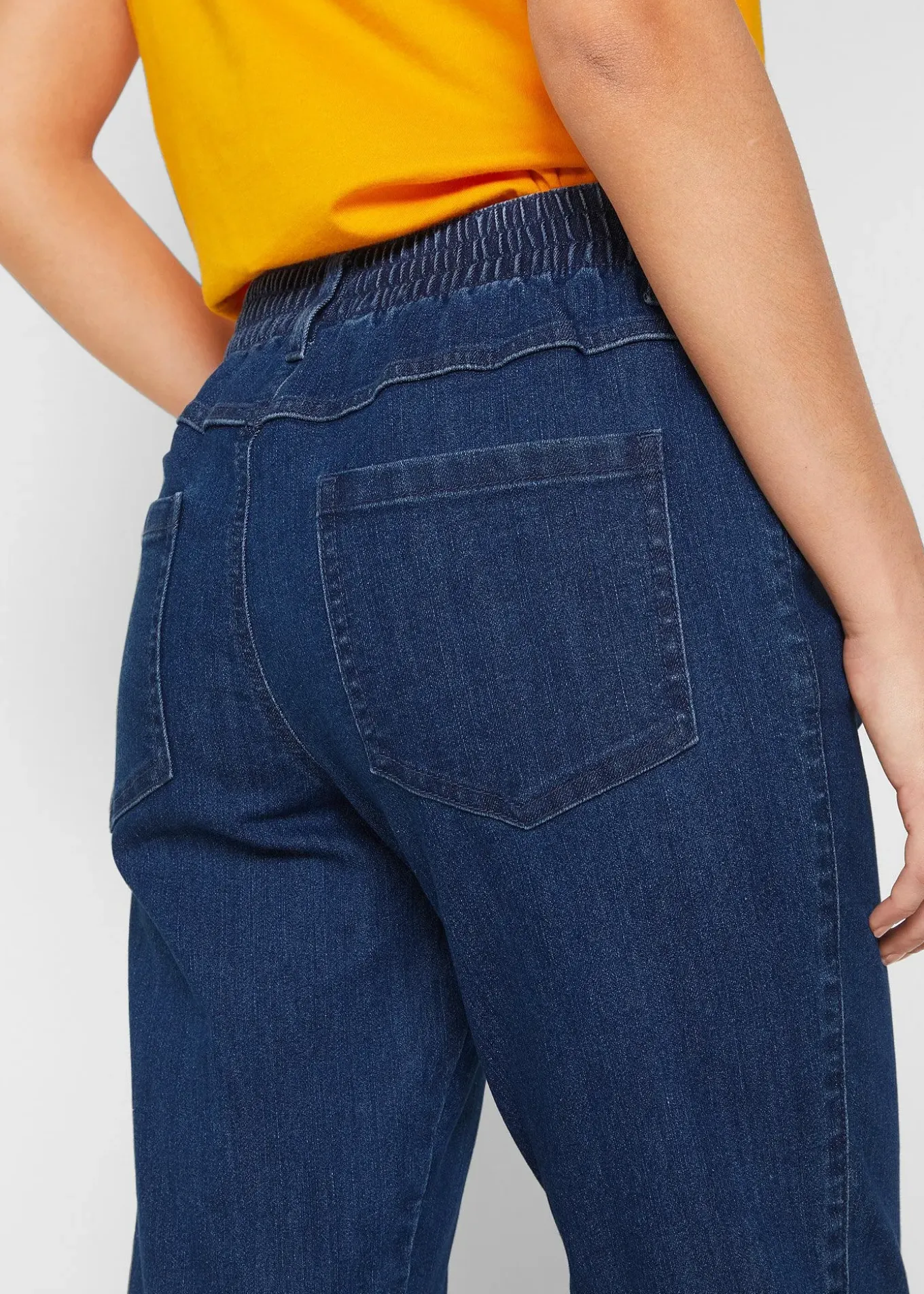 Lot de 2 pantalons 7/8 droits, taille mi-haute élastiquée