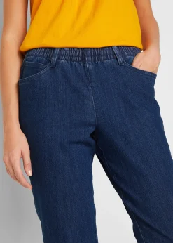 Lot de 2 pantalons 7/8 droits, taille mi-haute élastiquée