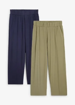 Lot de 2 pantalons 7/8 en jersey à taille haute