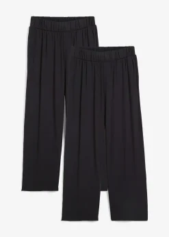 Lot de 2 pantalons 7/8 en jersey à taille haute