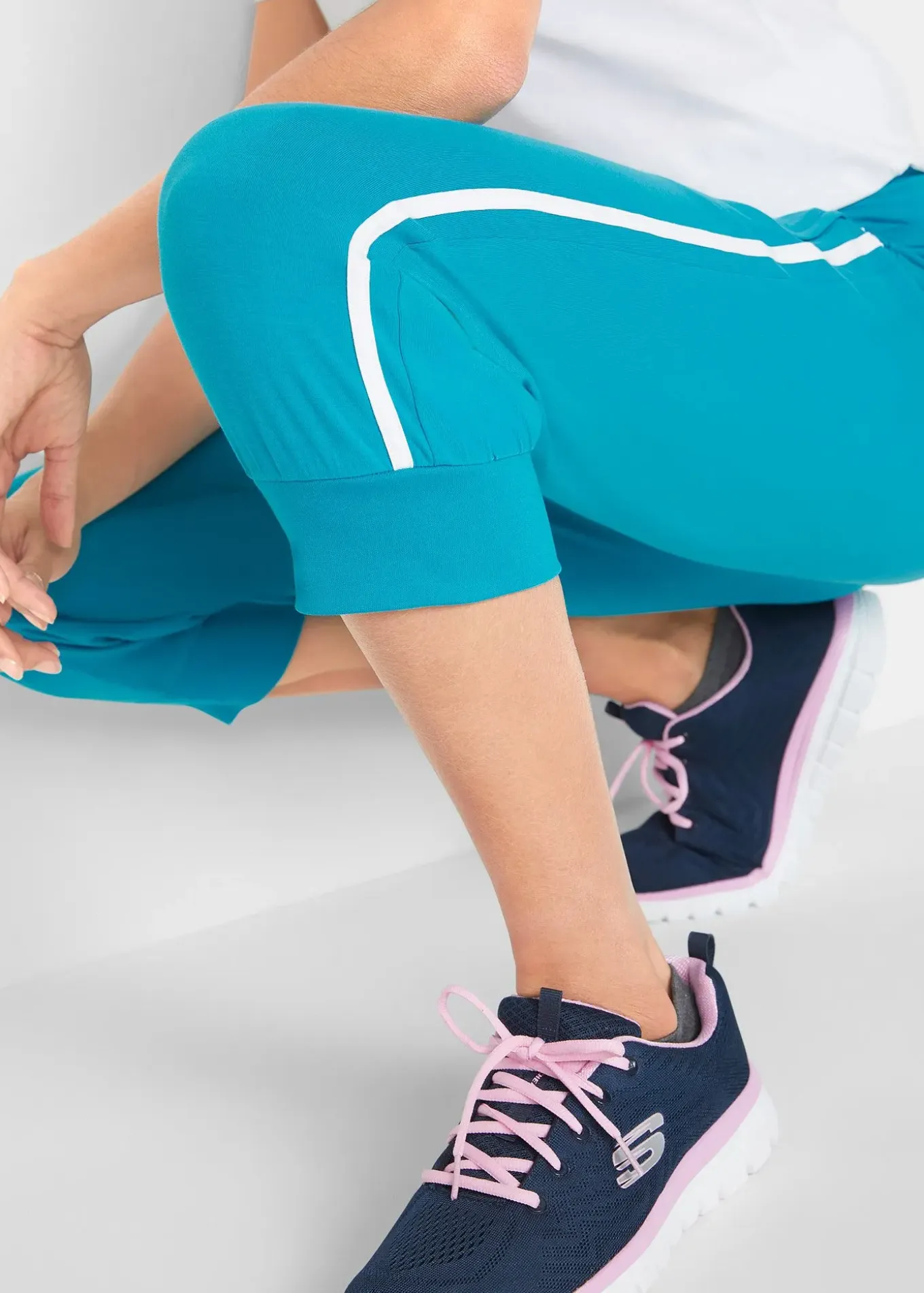 Lot de 2 pantalons de jogging en coton, longueur 3/4