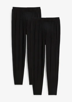 Lot de 2 pantalons en viscose avec taille confortable