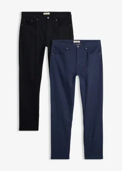 Lot de 2 pantalons extensibles, coupe droite classique