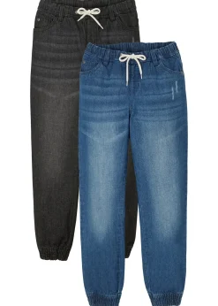 Lot de 2 pantalons regular à taille élastiquée