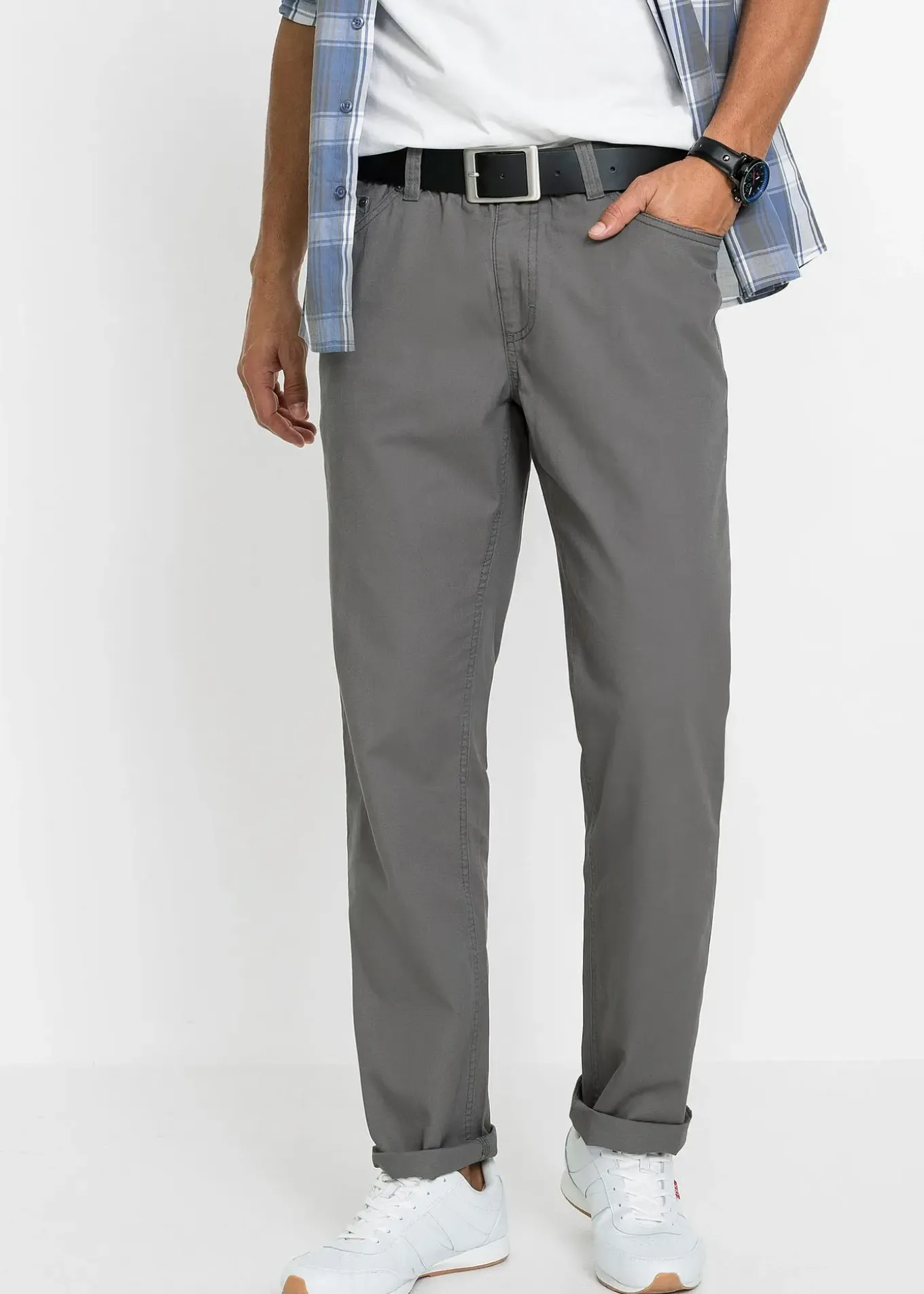 Lot de 2 pantalons regular, droits à taille élastiquée