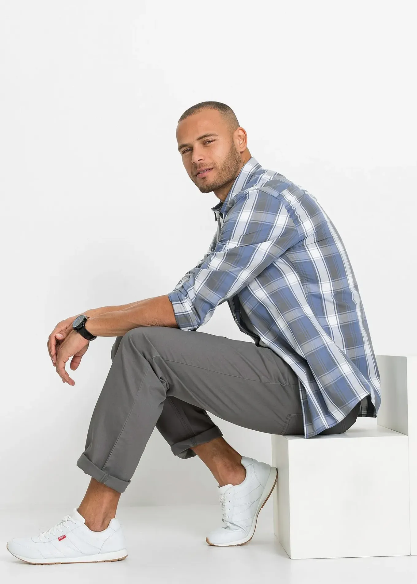 Lot de 2 pantalons regular, droits à taille élastiquée