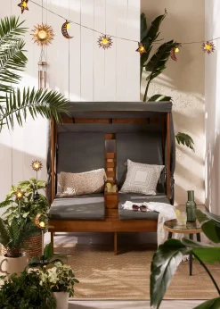 Lot de 3 piquets de jardin solaire Soleil, Lune, Étoile