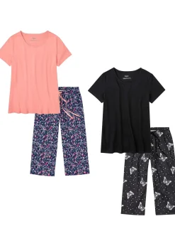 Lot de 2 pyjamas corsaire 100% coton