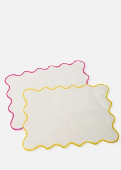 Lot de 2 sets de table à bord ondulé