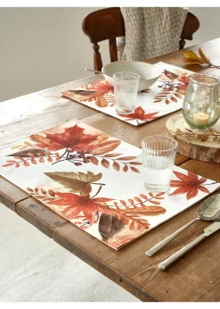 Lot de 4 sets de table à imprimé feuillage