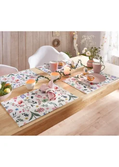 Lot de 4 sets de table avec imprimé fleurs