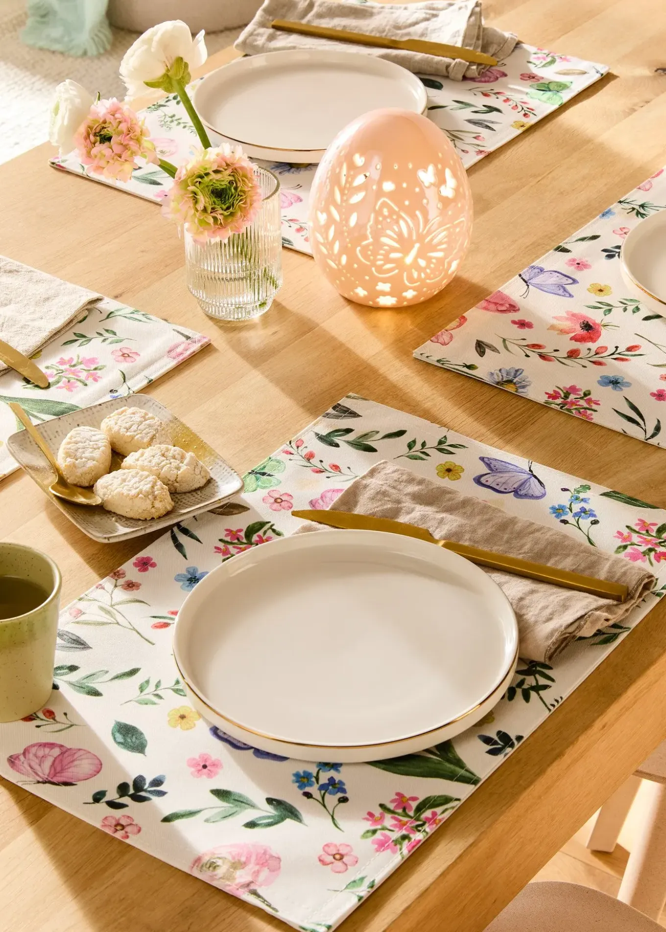 Lot de 4 sets de table avec imprimé fleurs