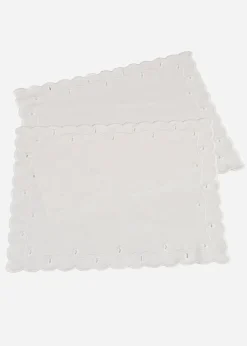 Lot de 2 sets de table en coton avec broderies