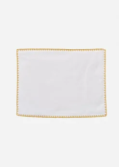 Lot de 2 sets de table en coton avec liseré doré