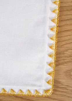 Lot de 2 sets de table en coton avec liseré doré