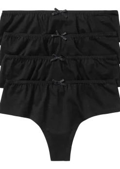 Lot de 4 shorties string coton