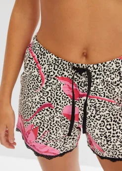 Lot de 2 shorts de pyjama avec dentelle