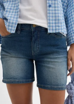 Lot de 2 shorts en jean slim, taille mi-haute