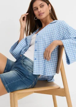 Lot de 2 shorts en jean slim, taille mi-haute