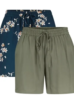 Lot de 2 shorts en viscose avec ceinture à nouer