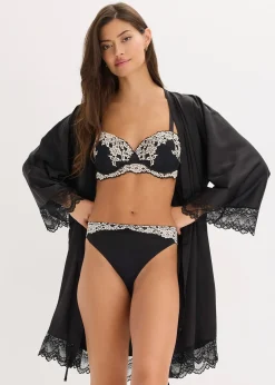 Lot de 2 slips à dentelle bicolore