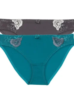 Lot de 2 slips avec broderies