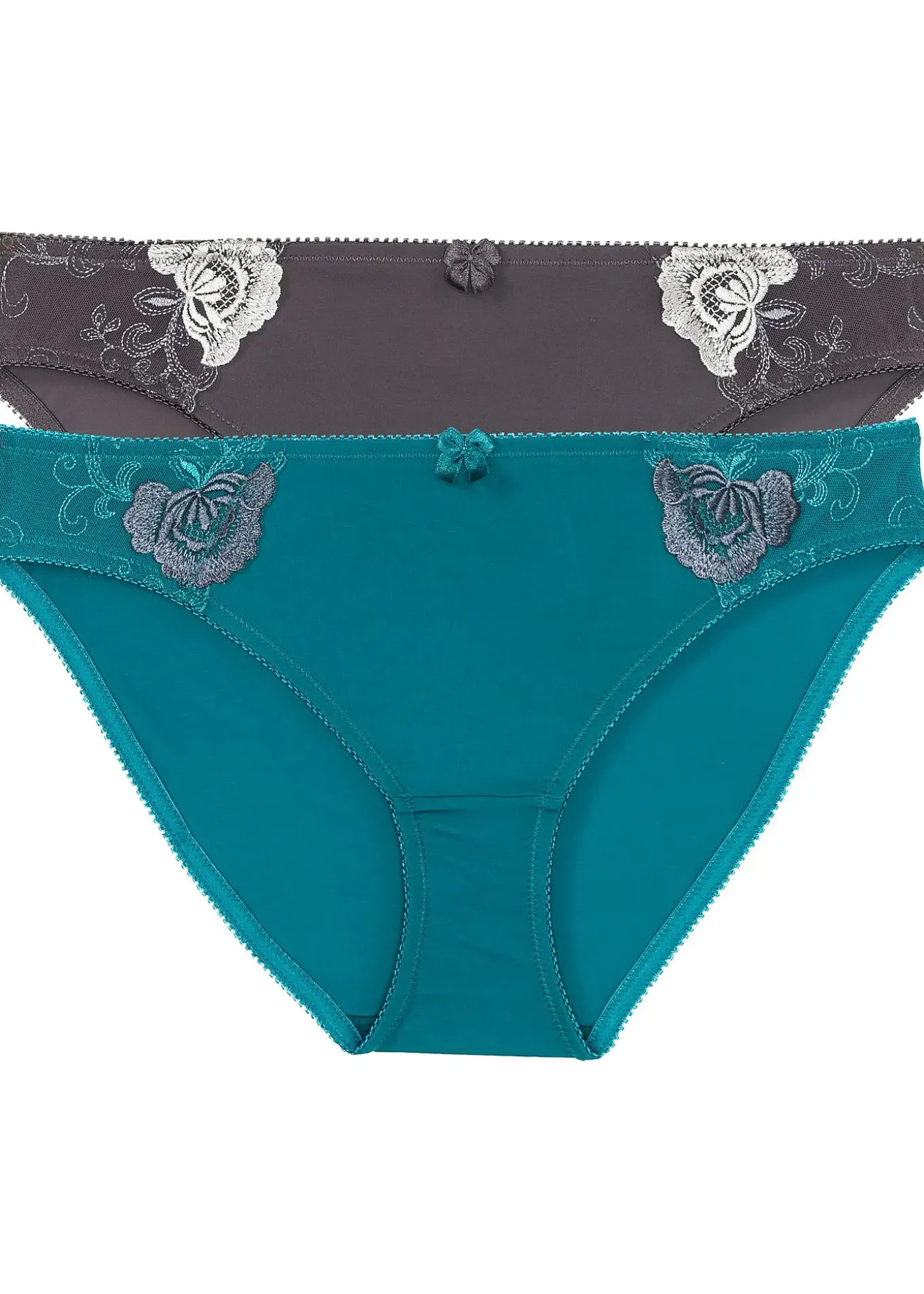 Lot de 2 slips avec broderies