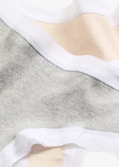 Lot de 4 slips brésiliens côtelés avec dentelle