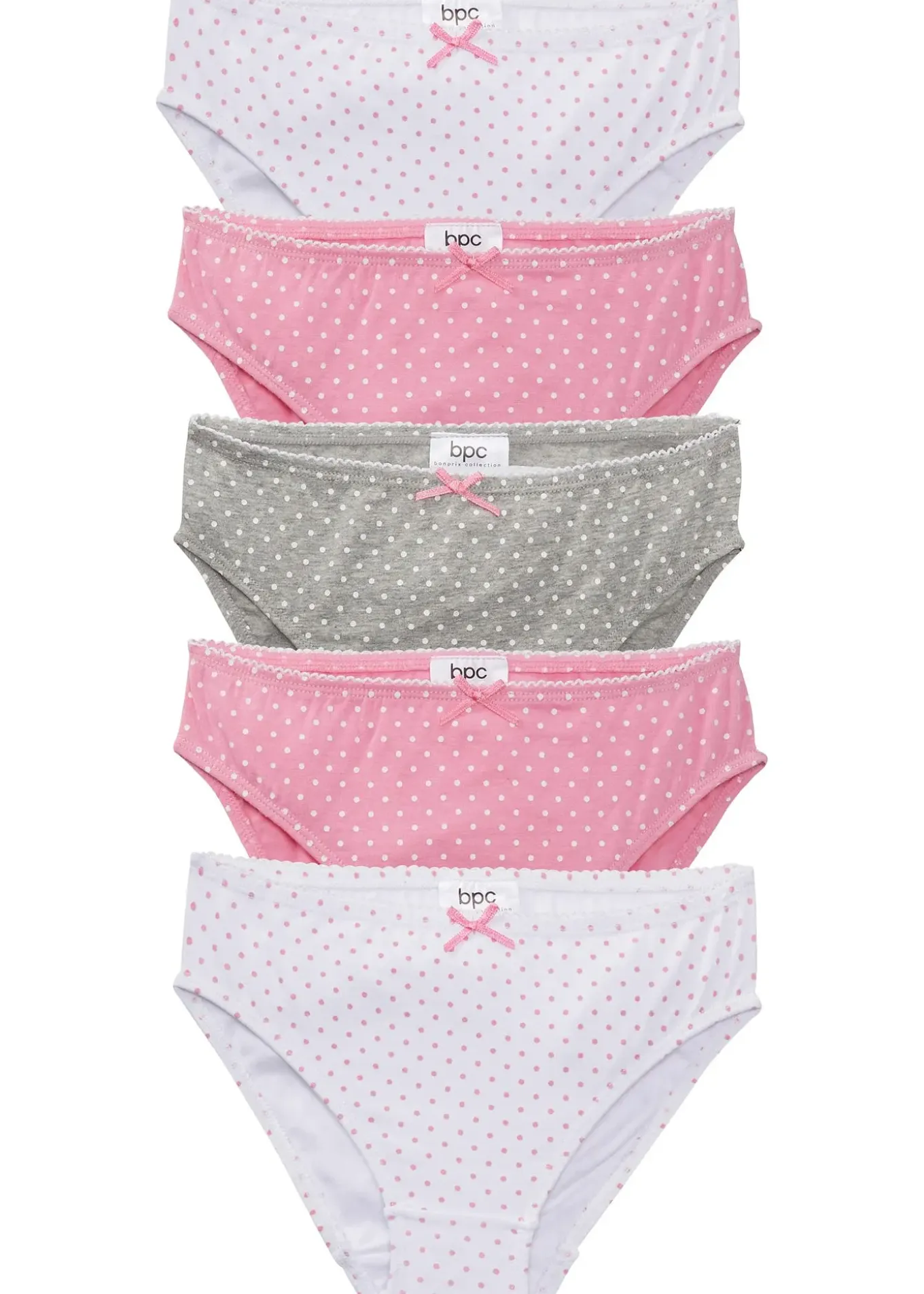 Lot de 5 slips coton avec nœud en satin