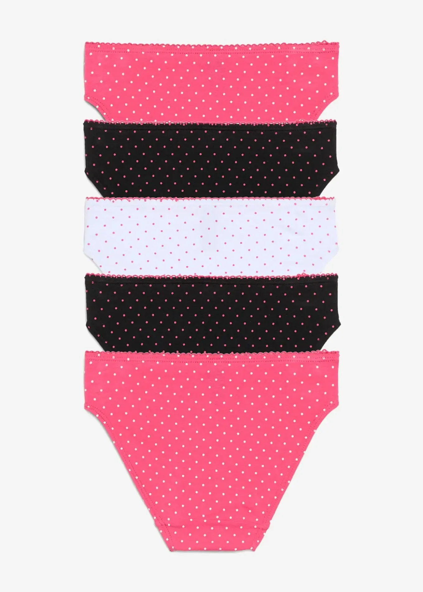 Lot de 5 slips coton avec nœud en satin