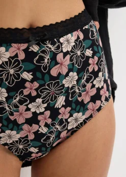 Lot de 4 slips coton taille haute