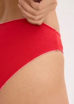 Lot de 5 slips en pointelle à motif cœurs