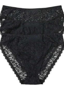 Lot de 3 slips Maxi échancrés en dentelle recyclée